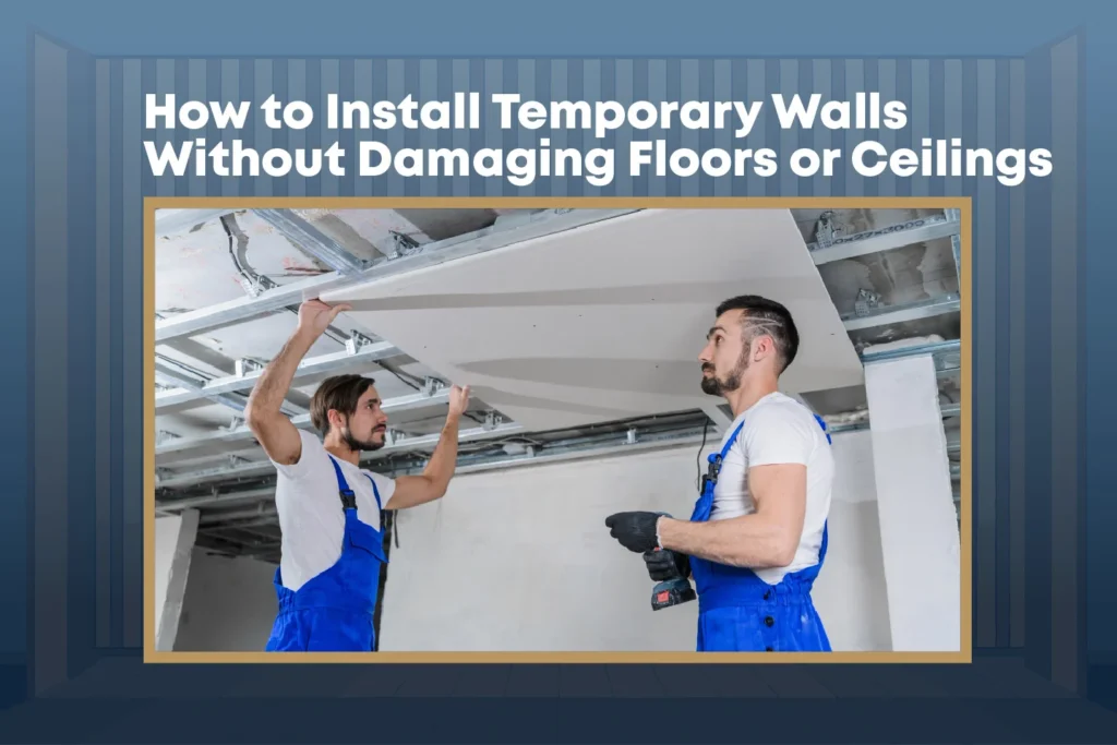 temporary walls without damaging floors or ceilings