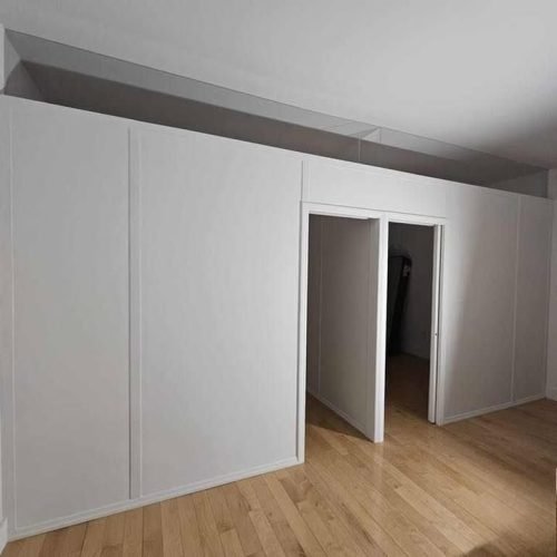 Custom-designed partition wall in Bronx retail space